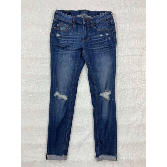 Vigoss Chelsea Skinny Jeans Waist 25 Length 27 Distressed Cuffed - Picture 1 of 7